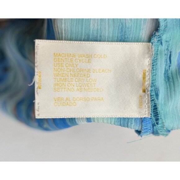 Christie & Jill Women's Top Size 2X Blue Print Short Sleeve Button-up Tunic - Picture 11 of 14